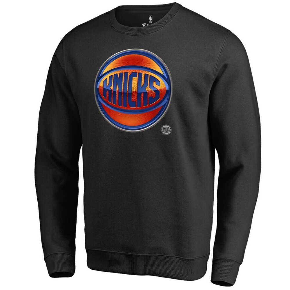 NY Knicks Fanatics Vintage Black Midnight Mascot Pullover Sweatshirt Sz 5XL - Picture 2 of 5